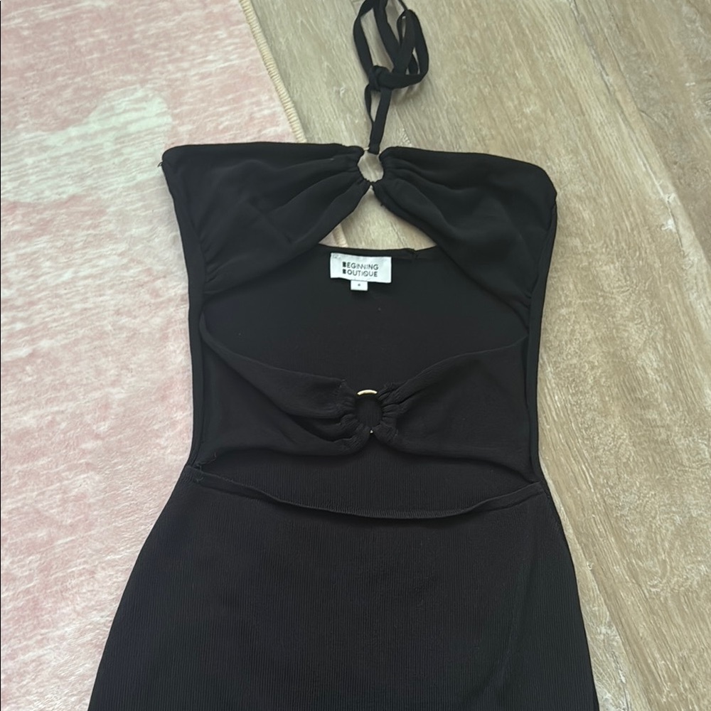 Beginning Boutique - Black Bodycon Cutout Mini Dress